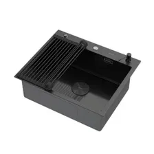 Комплект ARFEKA ECO AR мойка 600500 POP-UP, роллер-мат, дозатор BLACK DECOR MILLET GRAINS