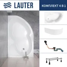 Ванна Lauter Geneva 170x105 2103170L (с ножками, лицевым экраном и сифоном 21Y11021 матовый черный)