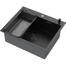 Кухонная мойка ARFEKA Eco AR мойка 600*500 POP-UP, коландер G, дозатор BLACK DECOR
