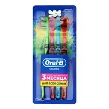 ORAL_B Зубная щетка Colors 40 средняя 4шт