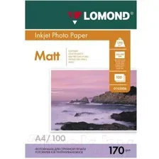 Фотобумага Lomond A4, 170 г/м, 100 л. / 0102006 (матовая)