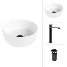 Умывальник Lauter 21499-31 + Moon 21СК8691BS с донным клапаном 21190B (черный матовый)