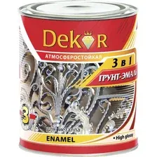 Эмаль Dekor грунт-эмаль 3 в 1 (черный, 1.9 кг)