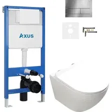 Унитаз подвесной с инсталляцией Axus 011D с унитазом Ligero 2318t и кнопкой 097TS / k0145