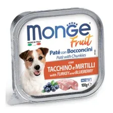 Влажный корм Monge Dog Fruit для собак,с индейкой с черникой, консервы 100 г