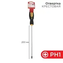 12-6406 Отвертка крестовая PH 1х200 мм, двухкомпонентная рукоятка REXANT