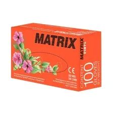 Перчатки виниловые Matrix, размер S, (100шт/уп), прозрачные