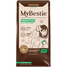 Сухой корм для кошек MyBestie Сенситив Утка с Ягненком (8 кг)