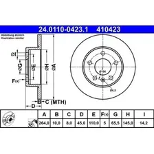 Тормозной диск ATE 24.0110-0423.1 полный , задняя ось