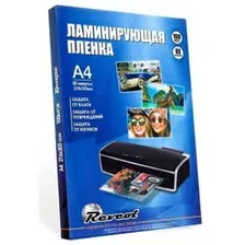 Пленка для ламинирования Revcol A4, 80мкм, 100 л. / 128363 (глянцевая)