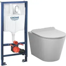 Унитаз подвесной с инсталляцией AM.PM Sunny Flashclean C85C1701SC + GROHE Rapid SL 39504000
