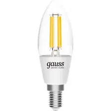 Умная лампа Gauss Smart Home Filament С35 4.5W 495лм E14 DIM / 1230112 (управление голосом/смартфоном)