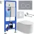 Унитаз подвесной Roxen Royal Matt в комплекте с инсталляцией StounFix Dual Fresh 6 в 1 968280 (кнопк