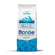 Сухой корм для собак Monge All Breeds Adult Light Salmon and Rice (низкокалорийный для всех пород с лососем и рисом) 12 кг