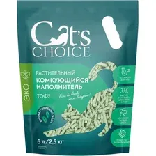 Наполнитель для туалета Cats choice Комкующийся растительный тофу зеленый чай (6л/2.5кг)