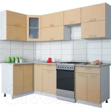 Готовая кухня Интерлиния Мила Gloss 50-12x25 (капучино глянец)