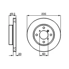 Тормозной диск BOSCH 0 986 478 450 вентилируемый , передняя ось