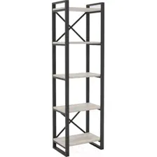 Стеллаж Hype Mebel Стандарт 50x170 (черный/древесина белая)