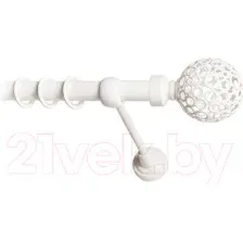 Карниз для штор Lm Decor Ажур 095 1р гладкий 25мм (белый глянец, 2.8м)