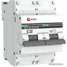 Автоматический выключатель EKF PROxima ВА 47-100 2P 32А C 10кА (mcb47100-2-32C-pro)