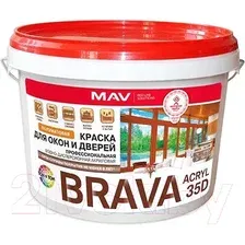 Краска MAV Brava ВД-АК-1035Д 3 л (белый полуглянцевый)