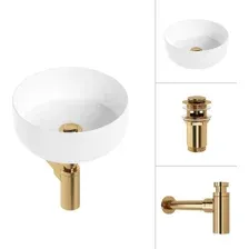 Умывальник Lauter 21499-31 + клапан 21190G + сифон 21635G (золото)
