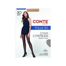 Колготки женские CONTE Elegant Tulle, natural, размер 4, 30 den