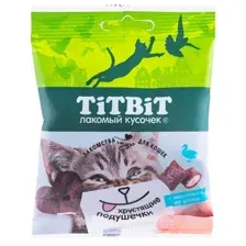 Лакомство для кошек TiTBiT Хрустящие подушечки с паштетом из утки 30 г