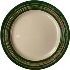 Тарелка обеденная Luxstahl China Town HM05165-11 фк8503 (слоновая кость/зеленый)