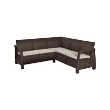 Диван угловой садовый KETER Corfu II Relax коричневый (258950)