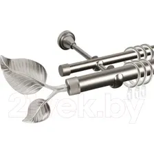 Карниз для штор АС ФОРОС Grace D25Г/16Г составной + наконечники Лист большой (2.8м, сатин)