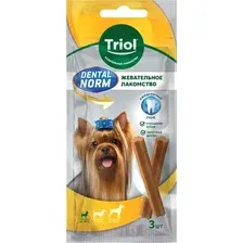 Лакомство для собак Triol Dental Norm Палочки жевательные для мелких пород / 10161002 (3шт)