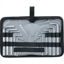 Набор ключей имбусовых HEX-TORX, 18 шт: HEX 1,5 10 мм, T10-T50, CrV, короткие, сатин.// Matrix 12314