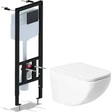 Унитаз подвесной Saniteco KW-99048 + Ани Пласт WCP1430