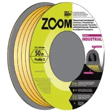 Уплотнитель гаражный Zoom Industrial D, 12х10 мм, черный, 50 м