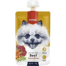 Лакомство для собак Wanpy Мясное пюре из говядины (90г)