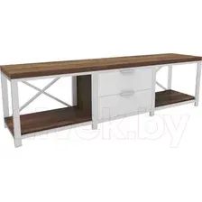 Тумба Hype Mebel Хельга 120x40 (белый-дуб галифакс олово)