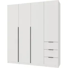 Шкаф распашной Mio Tesoro Мельбурн 4DG3S (белый)