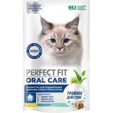 Лакомство для кошек Perfect Fit Для поддержания здоровья зубов и полости рта с курицей и мятой (50г)