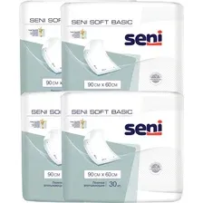 Набор пеленок одноразовых впитывающих Seni Basic Soft 90x60 (4x30шт)