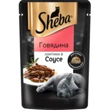 Влажный корм для кошек Sheba Ломтики в соусе. Говядина (75г)