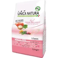 Сухой корм для собак Unica Natura Unico Mini с лососем, рисом и горохом 7.5 кг