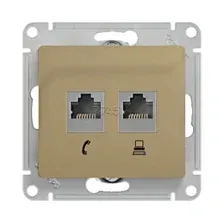 Розетка компьютерная RJ-45 и телефонная SYSTEME (SCHNEIDER) ELECTRIC Glossa титан (GSL000485)