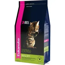 Сухой корм для кошек Eukanuba Adult Hairball Control (для снижения образования комочков шерсти и их выведения) 400 г