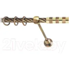 Карниз для штор Lm Decor Жезл 060 1р витой (антик, 3.6м)