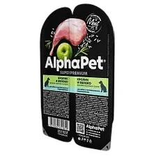 Консервированный корм для собак AlphaPet Superpremium кролик и яблоко мясные кусочки в соусе 211002 100 г