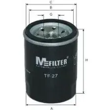Фильтр масляный MFILTER TF27 Mazda 626 2.5 24V 92>, Mitsubishi Galant 1.6-2.0 88>