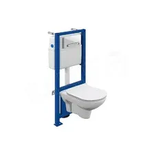 Комплект инсталляции Cersanit City CO DPL EO slim / 64277 с белой кнопкой Estetica (белый)