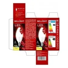 BELLIGHT LED СВЕЧА C37 8W 220V E14 3000K
