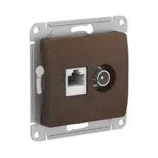 Розетка компьютерная и телевизионная скрытая SYSTEME (SCHNEIDER) ELECTRIC Glossa шоколад (GSL000889)
